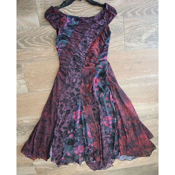 Free People OB1857968 Women's Sz 0 Black Combo Heart To Heart Midi Dress - Picture 6 of 9